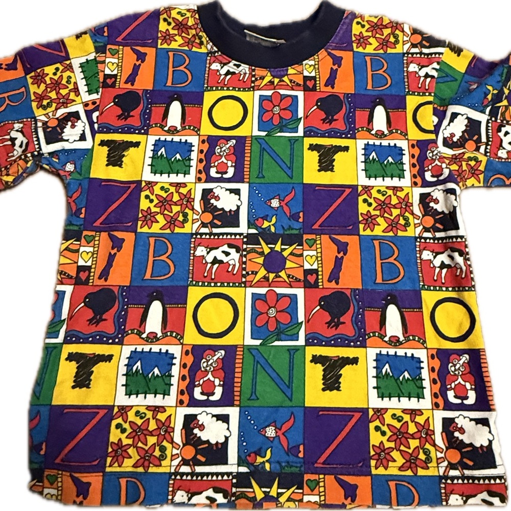 Bonz vintage Colorful Kids Short Sleeve Tee fun print